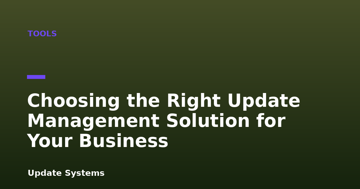 Choosing the Right Update Management Solution for Your Business